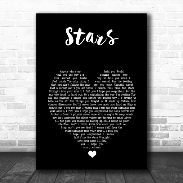 Simply Red Stars Black Heart Song Lyric Music Art Print