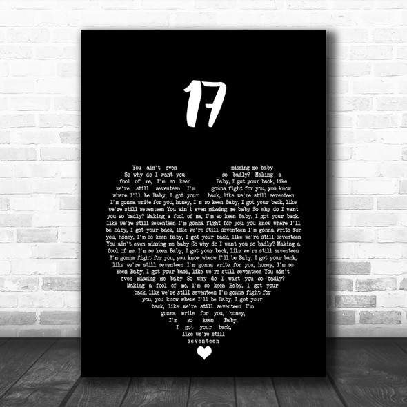 M.K. 17 Black Heart Song Lyric Music Art Print