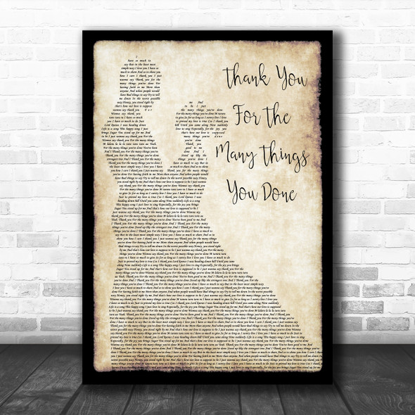 Cassandra Thank You For The Many Things You Done Man Lady Dancing Song Lyric Music Art Print