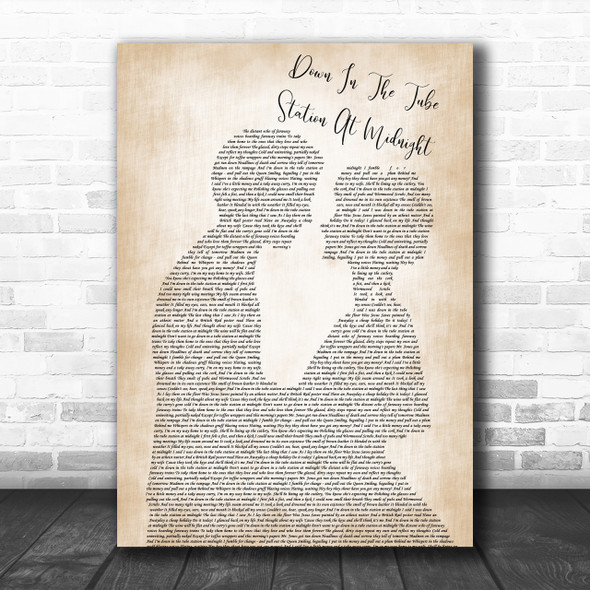 The Jam Down In The Tube Station At Midnight Bride Groom Song Lyric Music Wall Art Print