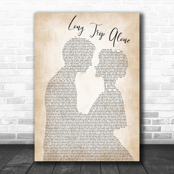 Dierks Bentley Long Trip Alone Man Lady Bride Groom Wedding Song Lyric Music Wall Art Print