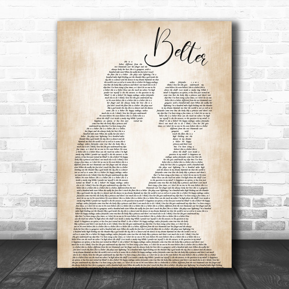 Gerry Cinnamon Belter Man Lady Bride Groom Wedding Song Lyric Music Wall Art Print