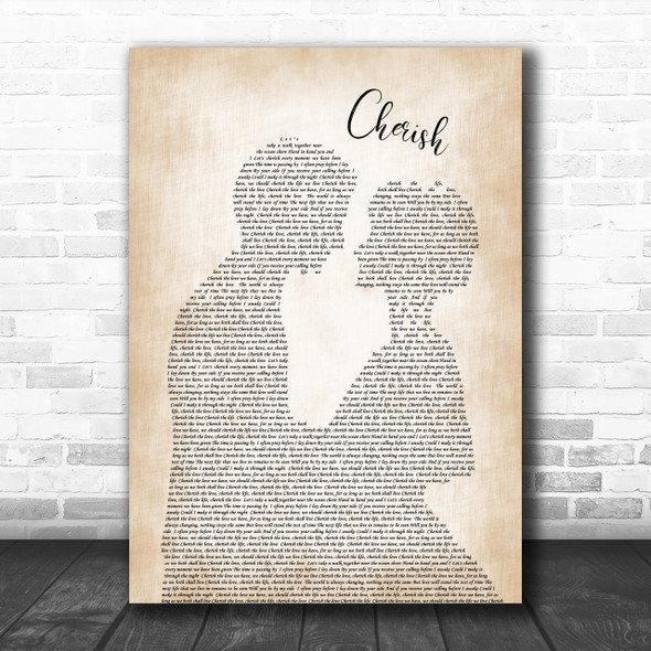 Kool & The Gang Cherish Man Lady Bride Groom Wedding Song Lyric Music Wall Art Print