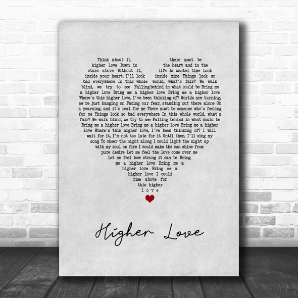 James Vincent McMorrow Higher Love Grey Heart Song Lyric Music Art Print