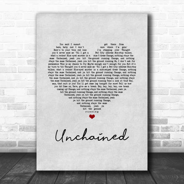 Van Halen Unchained Grey Heart Song Lyric Music Art Print