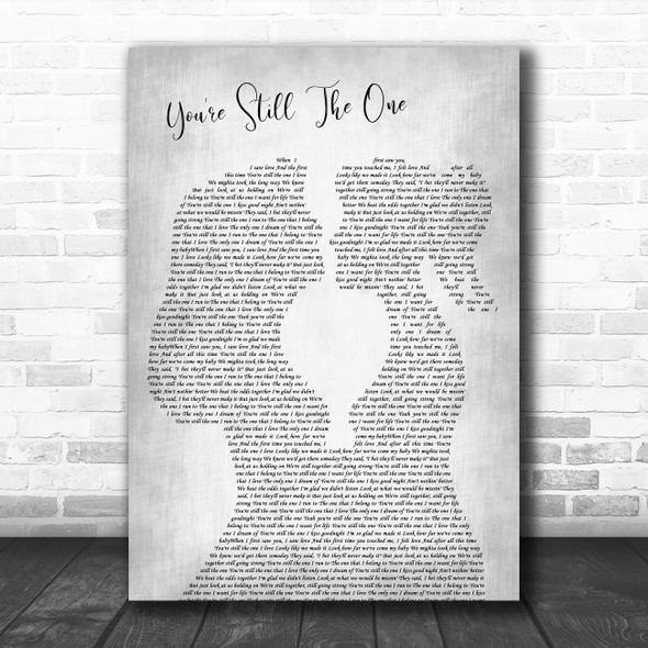 Shania Twain You're Still The One Lesbian Women Gay Brides Couple Wedding Grey Song Lyric Music Art Print