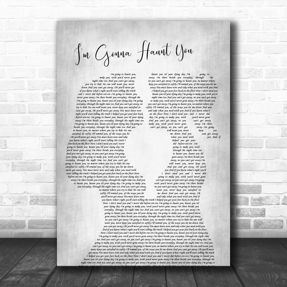 Fabienne Delsol I'm Gonna Haunt You Lesbian Women Gay Brides Couple Wedding Grey Song Lyric Music Art Print