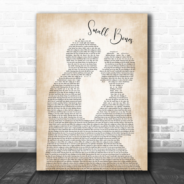 The Courteeners Small Bones Man Lady Bride Groom Wedding Song Lyric Music Wall Art Print