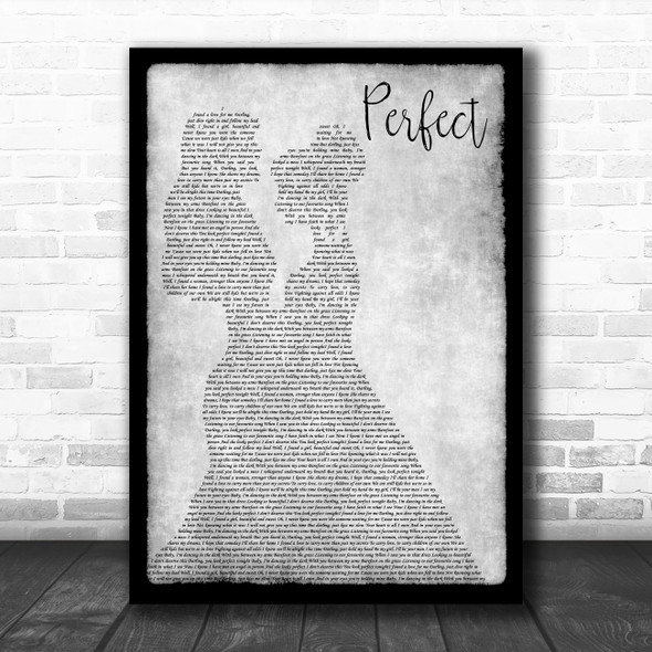 Ed Sheeran Perfect Lesbian Couple Two Ladies Dancing Grey Song Lyric Music Art Print