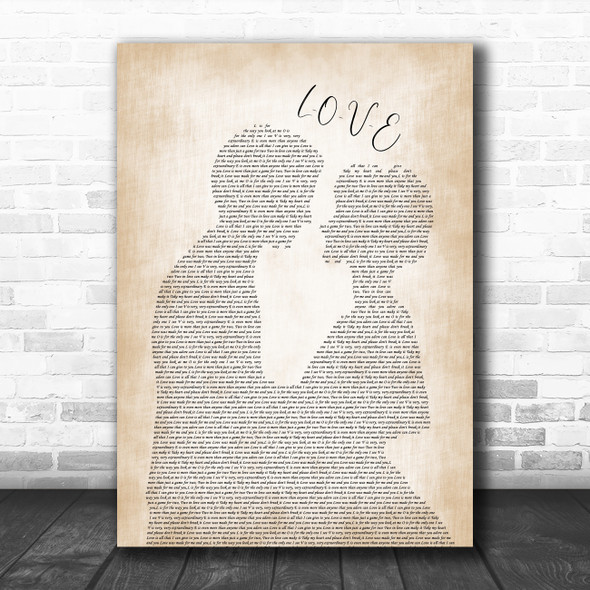 Nat King Cole L-O-V-E Man Lady Bride Groom Wedding Song Lyric Music Art Print