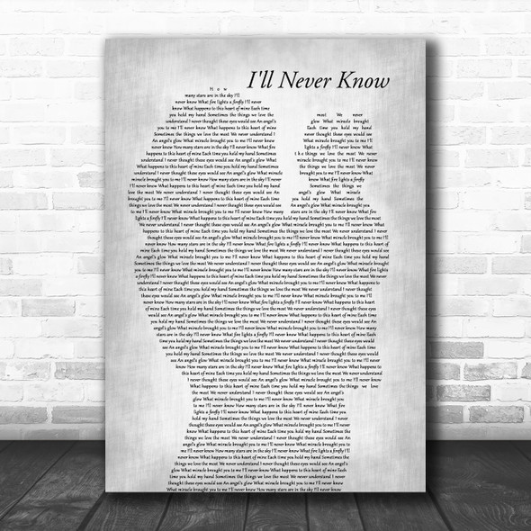 Elvis Presley I'll Never Know Mother & Baby Grey Song Lyric Music Art Print