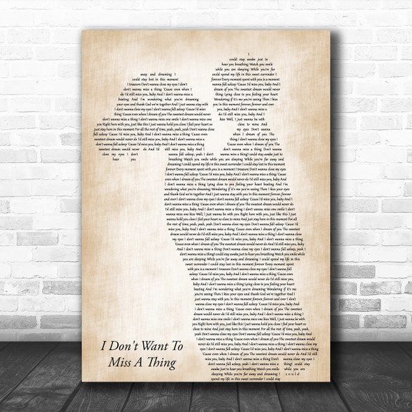 Aerosmith I Don't Want To Miss A Thing Mother & Child Song Lyric Music Art Print