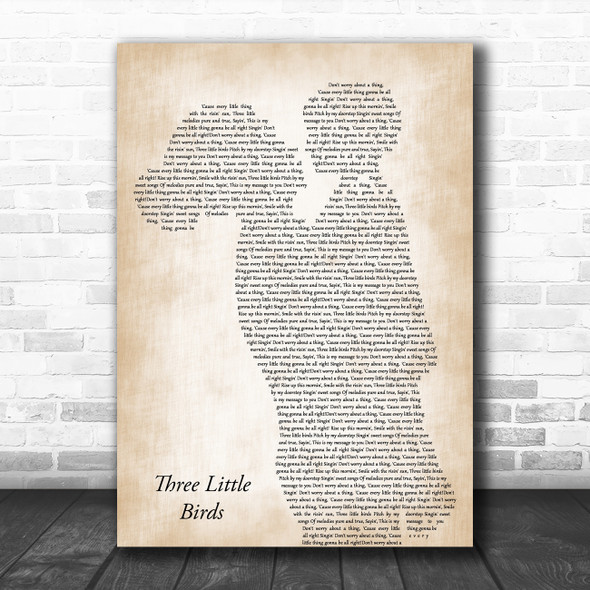 Bob Marley Three Little Birds Mother & Child Song Lyric Music Art Print