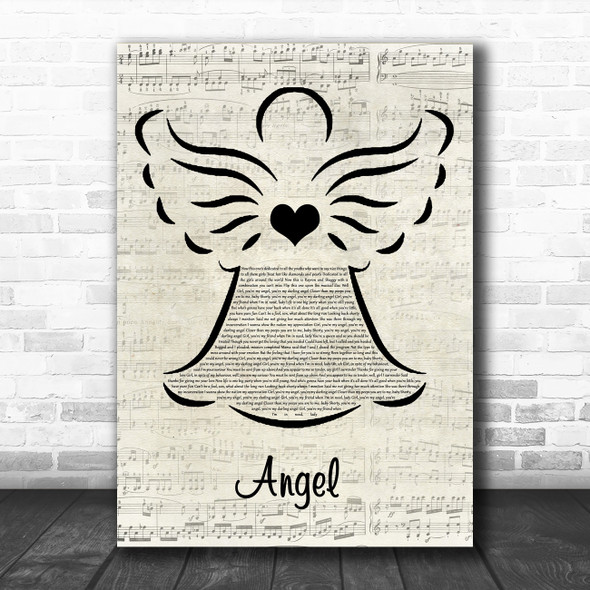 Shaggy Angel Music Script Angel Song Lyric Music Art Print