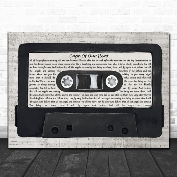 Volbeat Cape Of Our Hero Music Script Cassette Tape Song Lyric Music Art Print