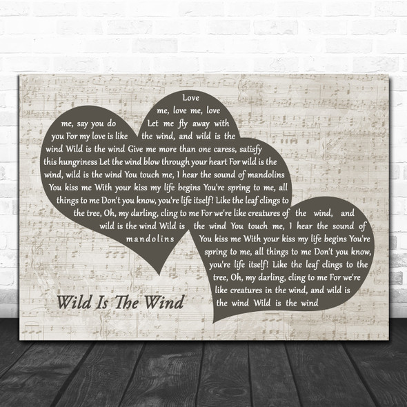 David Bowie Wild Is The Wind Landscape Music Script Two Hearts Song Lyric Music Art Print