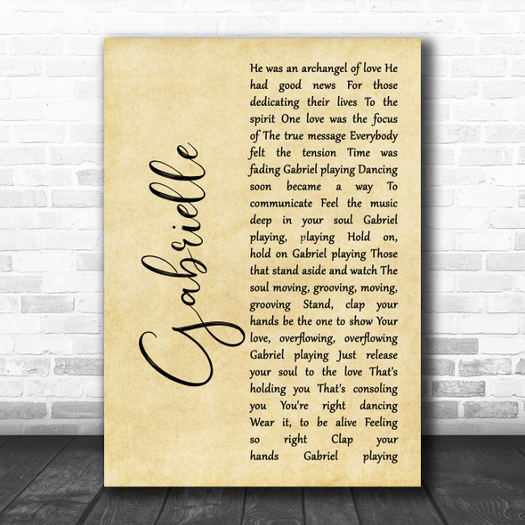 Roy Davis Jr. Gabrielle Rustic Script Song Lyric Music Art Print