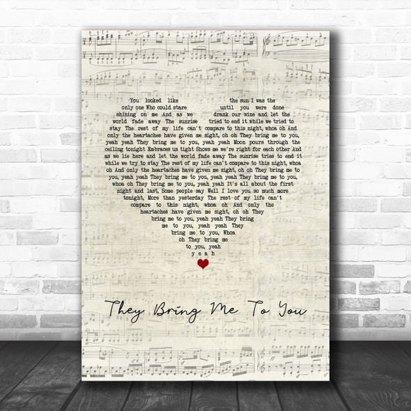 Joshua Radin They Bring Me To You Script Heart Song Lyric Music Art Print