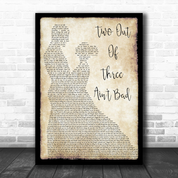 Meat Loaf Two Out Of Three Ain't Bad Man Lady Dancing Song Lyric Music Wall Art Print