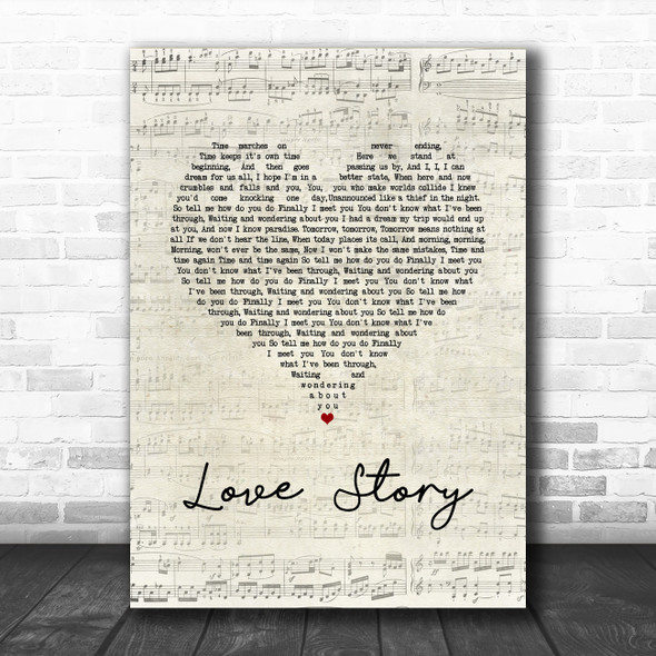 Layo & Bushwacka! Love Story Script Heart Song Lyric Music Art Print