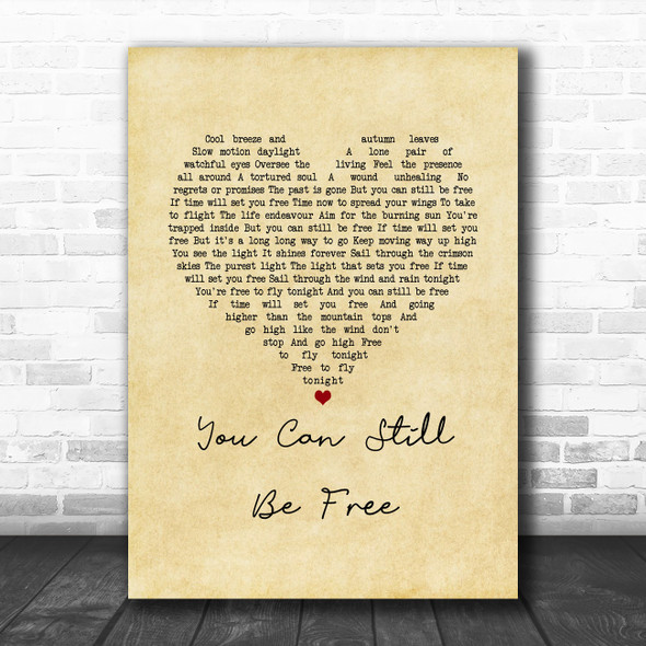 Savage Garden You Can Still Be Free Vintage Heart Song Lyric Music Art Print