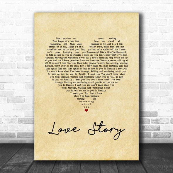 Layo & Bushwacka! Love Story Vintage Heart Song Lyric Music Art Print