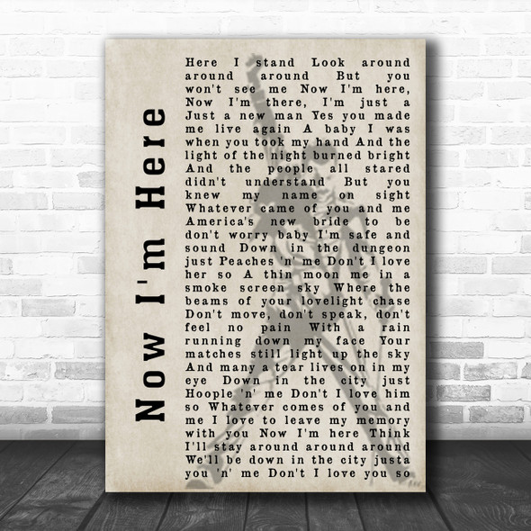 Queen Now I'm Here Freddie Mercury Silhouette Song Lyric Music Wall Art Print