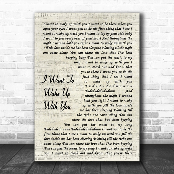 Boris Gardiner I Want To Wake Up With You Vintage Script Song Lyric Music Art Print