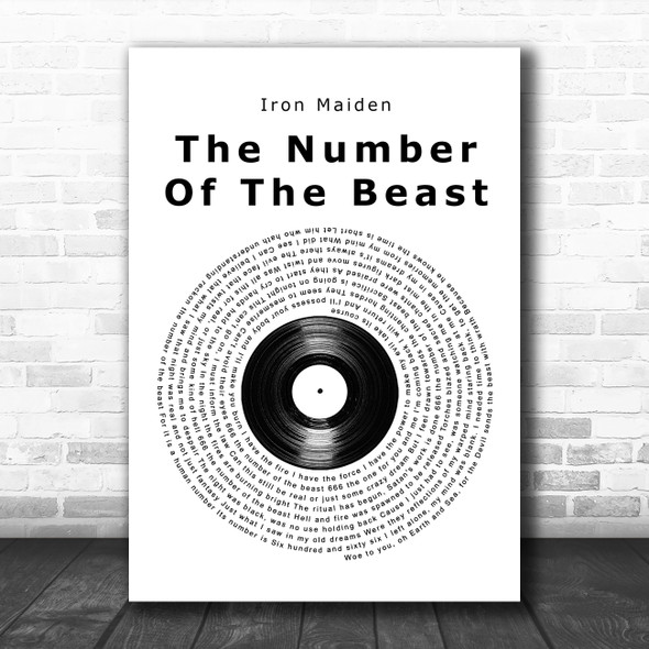 Iron Maiden The Number Of The Beast Vinyl Record Song Lyric Music Art Print