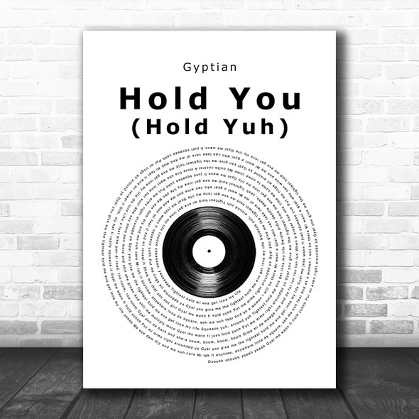 Gyptian Hold You (Hold Yuh) Vinyl Record Song Lyric Music Art Print