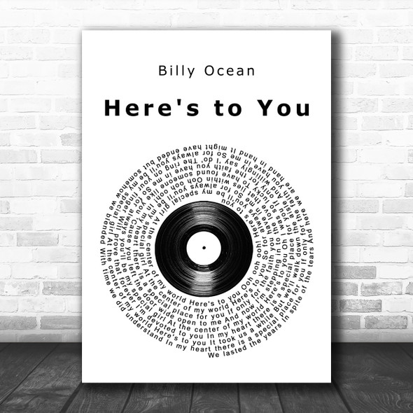 Billy Ocean Here's to You Vinyl Record Song Lyric Music Art Print