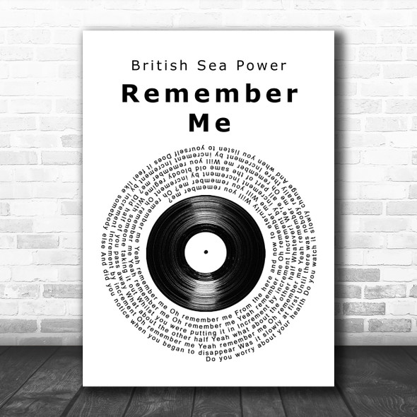 British Sea Power Remember Me Vinyl Record Song Lyric Music Art Print