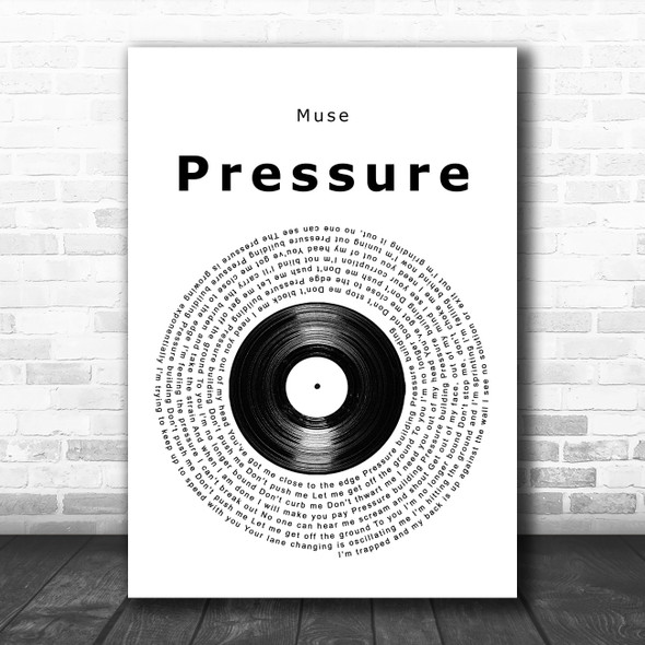 Muse Pressure Vinyl Record Song Lyric Music Art Print