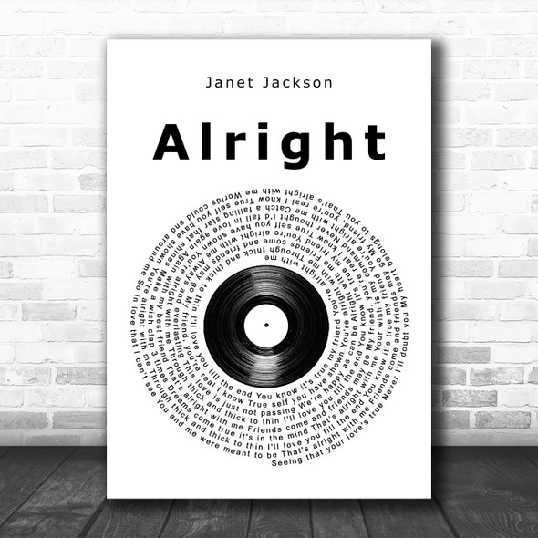 Janet Jackson Alright Vinyl Record Song Lyric Music Art Print