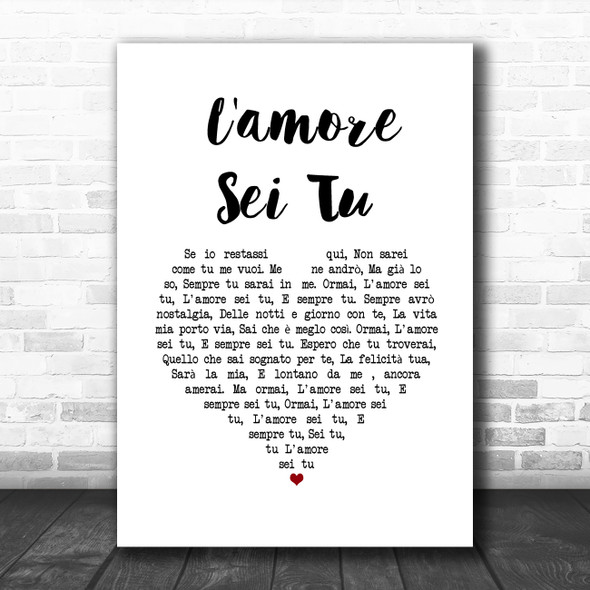 Katherine Jenkins L'amore Sei Tu (I Will Always Love You) White Heart Song Lyric Music Art Print