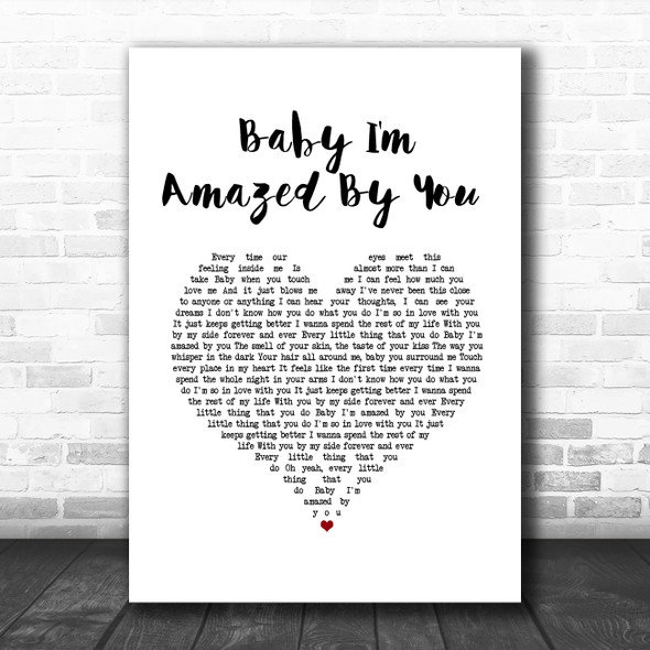 BRYAN ADAMS Baby I'm Amazed By You White Heart Song Lyric Music Art Print