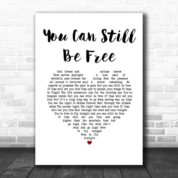 Savage Garden You Can Still Be Free White Heart Song Lyric Music Art Print