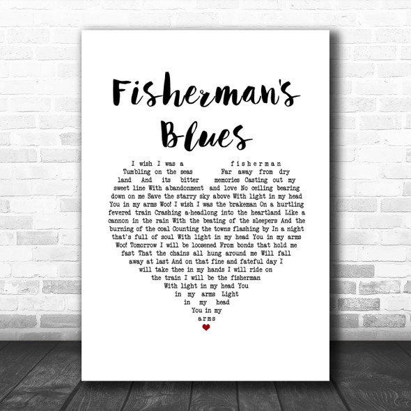 The Waterboys Fisherman's Blues White Heart Song Lyric Music Art Print