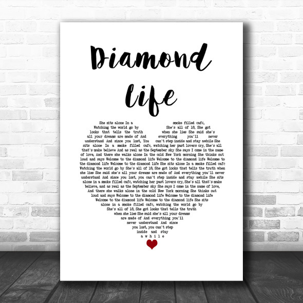 Julie McKnight Diamond Life White Heart Song Lyric Music Art Print