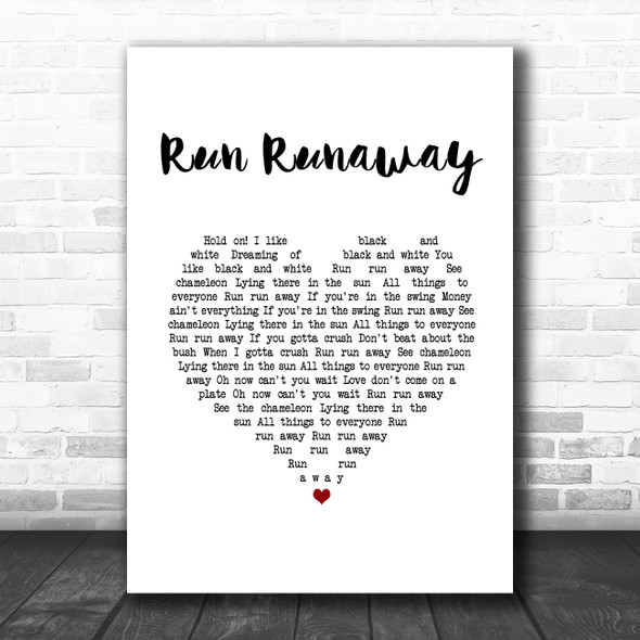 Slade Run Runaway White Heart Song Lyric Music Art Print