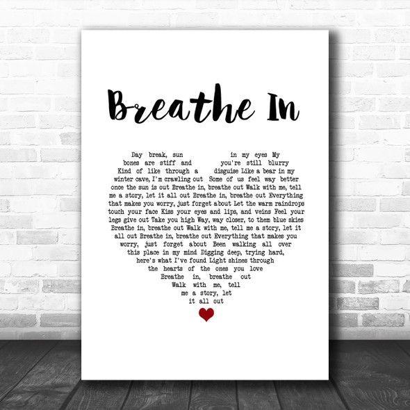 Daddy Was A Milkman Breathe In White Heart Song Lyric Music Art Print