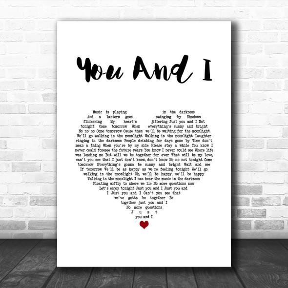 Queen You And I White Heart Song Lyric Music Art Print