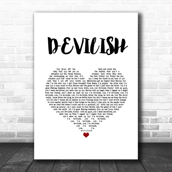 Chase Atlantic DEVILISH White Heart Song Lyric Music Art Print