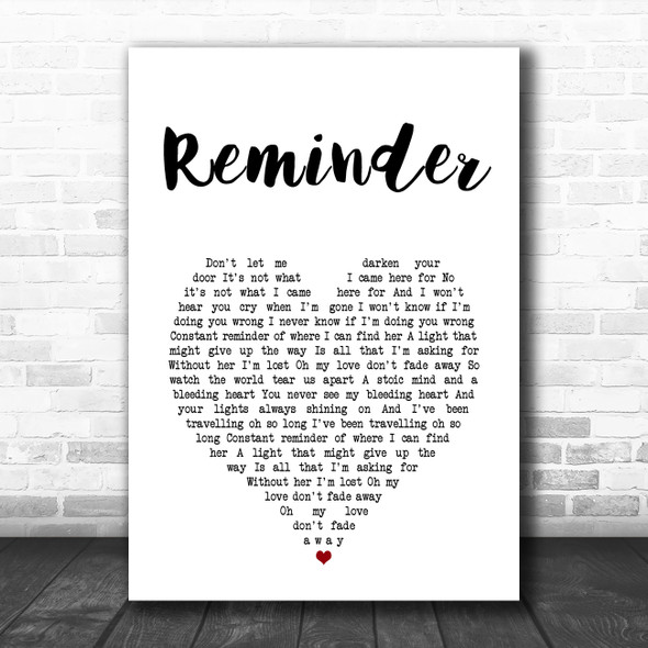 Mumford & Sons Reminder White Heart Song Lyric Music Art Print