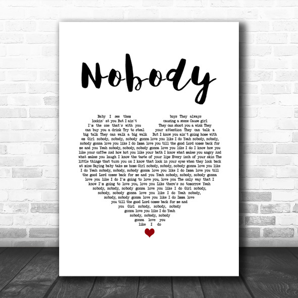 Dylan Scott Nobody White Heart Song Lyric Music Art Print