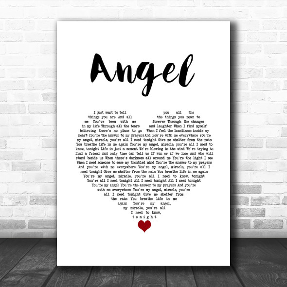 Lionel Richie Angel White Heart Song Lyric Music Art Print