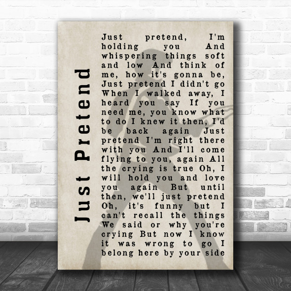 Elvis Presley Just Pretend Pose Shadow Song Lyric Music Wall Art Print