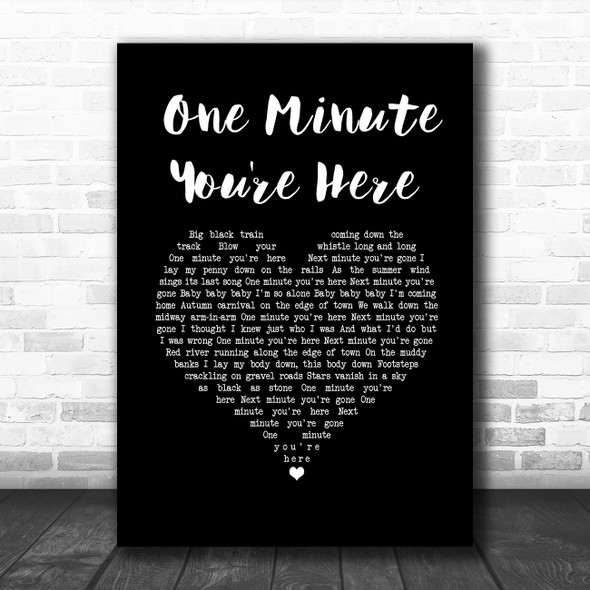 Bruce Springsteen One Minute You're Here Black Heart Song Lyric Art Print