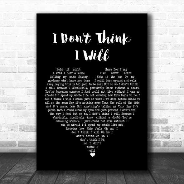 James Bonamy I Don't Think I Will Black Heart Song Lyric Art Print