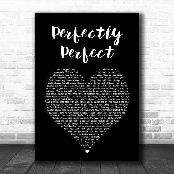 Simple Plan Perfectly Perfect Black Heart Song Lyric Art Print